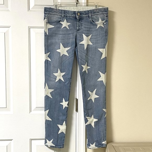 Stella McCartney Star-Print Skinny Jeans Tag-Size 31 - Picture 1 of 15
